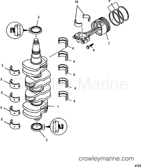 CRANKSHAFT PISTONS AND CONNECTING RODS 2006 Outboard 115EFI ELPT 4