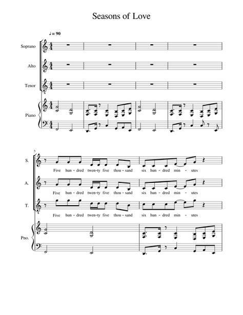 Seasons of love Sheet music for Piano, Viola | Download free in PDF or ...