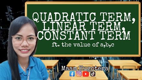 Quadratic Term Linear Term And Constant Term Ft Value Of A B And C Youtube