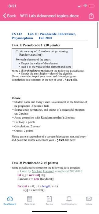 Solved 8 21 Back W11 Lab Advanced Topics Docx Cs 142 Lab 11