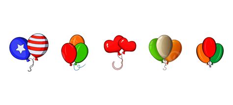 Ballon Cartoon Vector Hd PNG Images Ballons Icon Set Cartoon Vector