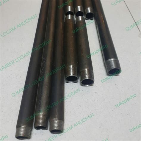 Jual PIPA NEPEL BESI SCH40 DRAT 1 INCH NPT PANJANG 20CM Jakarta