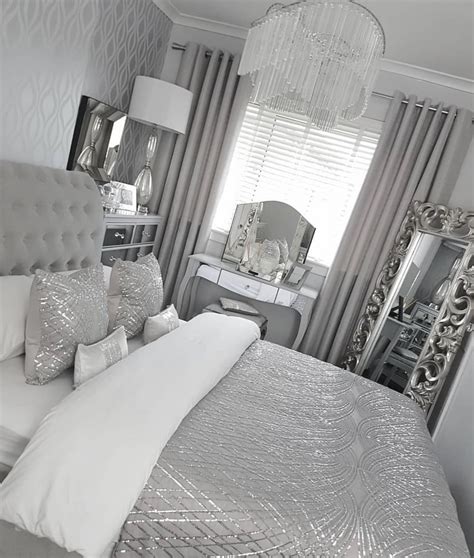 Check Out Simonelovee ️ Silver Bedroom Decor Comfortable Bedroom Silver Bedroom