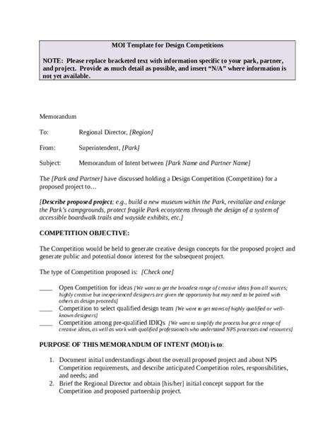 moi template  design competitions national park service