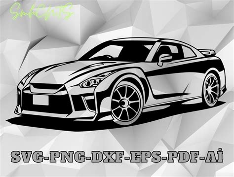 Nissan GTR Svg Clipart Vector Clip Art Graphics Image Cut For Etsy