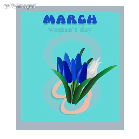 8 March Greeting Card For International Women S Day With Flowers