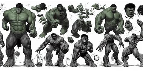 Hulk Character Sheet Concept Design Contrast Kim Stable Diffusion