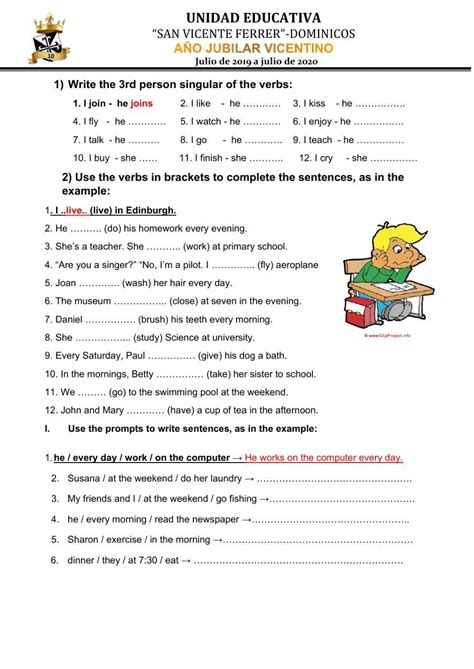 Simple Present Affirmative Interactive Worksheet Live Worksheets