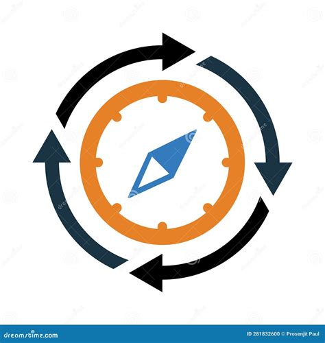 Compass Map Instructions Compass Target Bow Compass Icon Stock