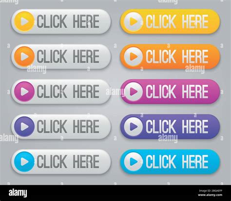 Click Here Vector Buttons Collection Internet Clicking Button Icons