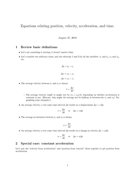 SOLUTION Kinematic Equations Studypool