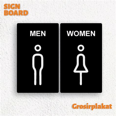 Jual Sign Papan Toilet Men Women Sign Board Wc Restroom Stiker Dinding