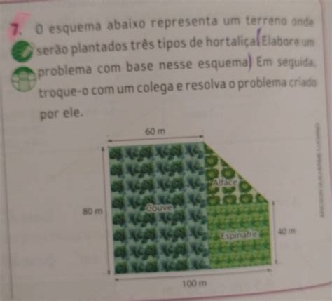 Solved 7 0 esquema abaixo representa um terreno onde serão plantados