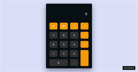 Calculator using HTML, CSS and JavaScript (forked) - Codesandbox