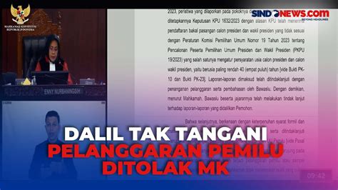 Mk Tolak Dalil Kubu Anies Muhaimin Soal Bawaslu Tak Tindaklanjuti