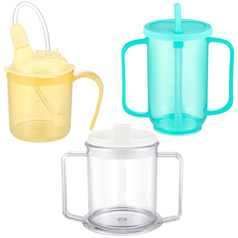 Suclain 3 Pcs Adult Sippy Cups For Elderly Non Spill Cups For Adults Sippy Cup