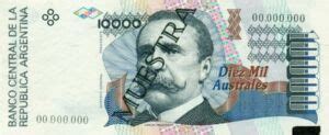 Billete De Banco Australes Argentina Edici N Nd