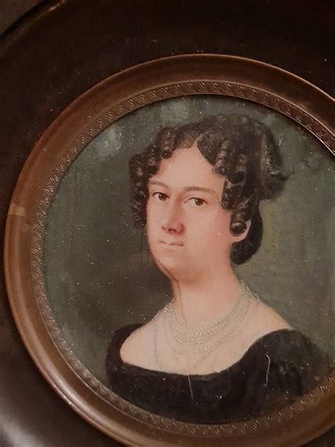 Ancienne Peinture Miniature Portrait De Femme Ebay