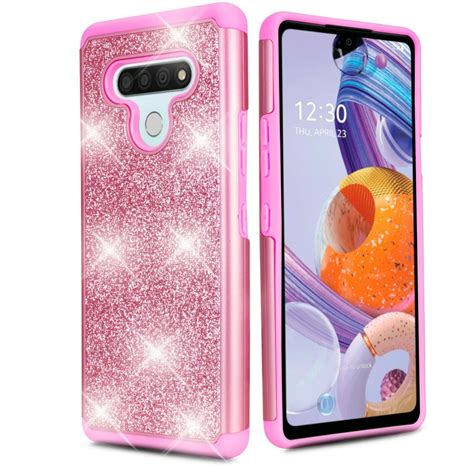 For Lg Stylo Phone Case Hard Tpu Bumper Bling Glitter Shock Proof