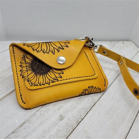 Leather Wristlet Etsy