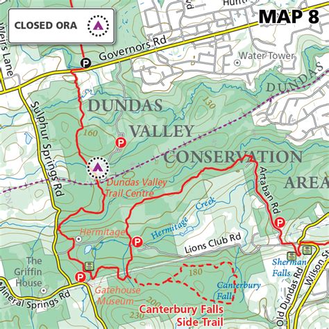 Map 8 Iroquoia Dundas Valley Overnight Rest Area Closure Bruce