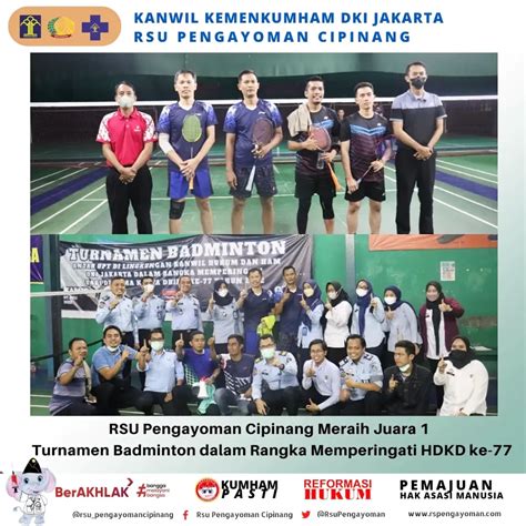 Rsu Pengayoman Cipinang Meraih Juara Turnamen Badminton Dalam Rangka