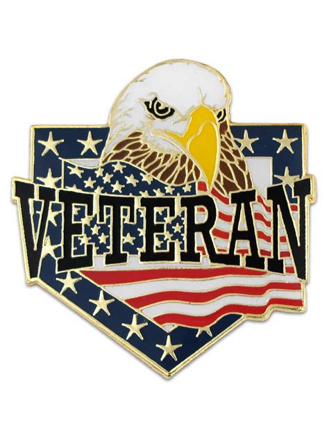 Pinmart S Veteran American Flag Eagle Patriotic Enamel Lapel Pin Ebay