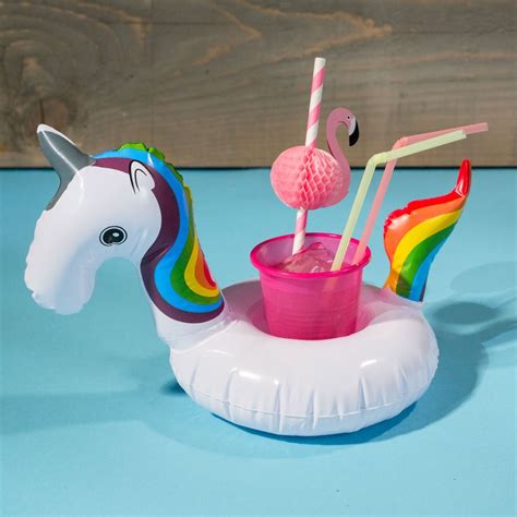 Salvavidas Mini Inflable Unicornio Porta Vaso Alberca Fiesta 17 50