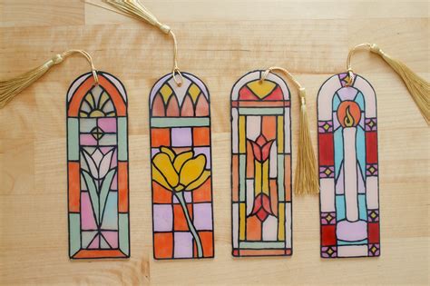 Diy Faux Stained Glass Bookmarks Printable Entertain The Idea