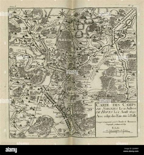 Carte Des Camps De Soign Sur 10 Juillet Et Hoves Le 1er Aoust 1692