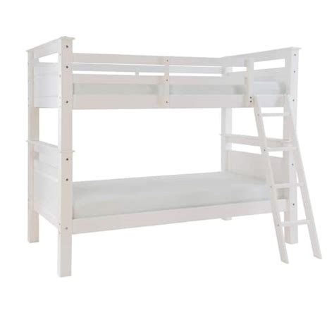 Linon Home Decor Hayes White Twin Bunkbed Hd The Home Depot