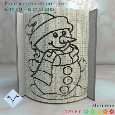 Christmas Snowman Book Folding Pattern Instruction Diy Etsy