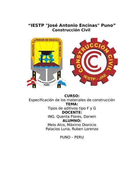 Iestp ZZDD IESTP José Antonio Encinas Puno Construcción Civil