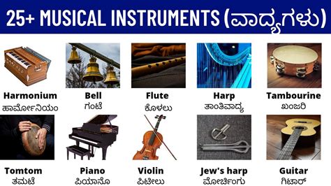 Musical instruments ವದಯಗಳ spoken English Kannada vocabulary