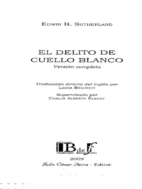 Sutherland El Delito De Cuello Blanco Pdf