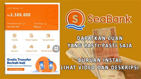 Cara Dapatkan Uang Diaplikasi Seabank Terbukti Dan Pasti YouTube