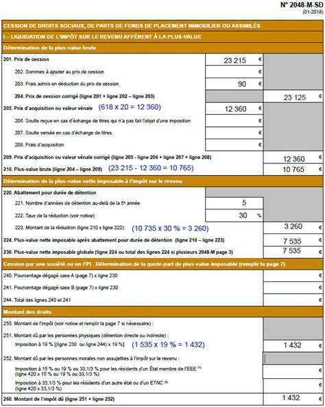 Comment remplir sa déclaration de plus values Imposition plus value