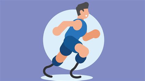 Athletic Person Running With His Robotic Legs Illustration 42885458