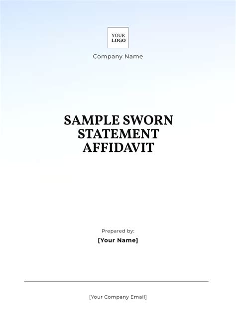 Free Sample Sworn Statement Affidavit Template Edit Online And Download