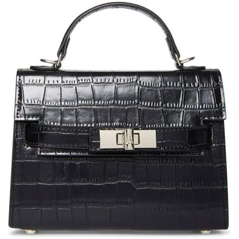 REPLI KATE Aspinal Of London Midi Mayfair Bag In Deep Shine Black Croc