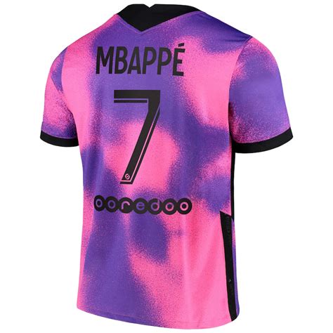 Paris Saint Germain Fourth Jersey 2021 7 Kylian Mbappe