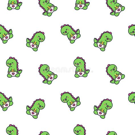 Kawaii Dino Pattern Stock Illustrations 261 Kawaii Dino Pattern Stock