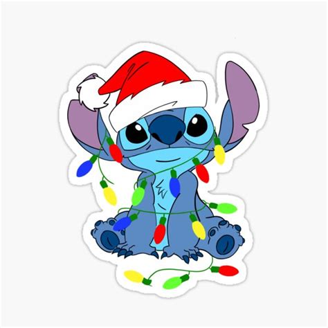 Stitch Christmas Stickers Redbubble