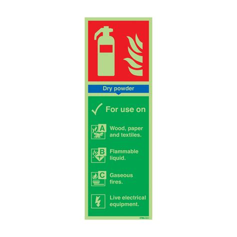 Dry Powder Fire Extinguisher Use Xtra Glo Signs