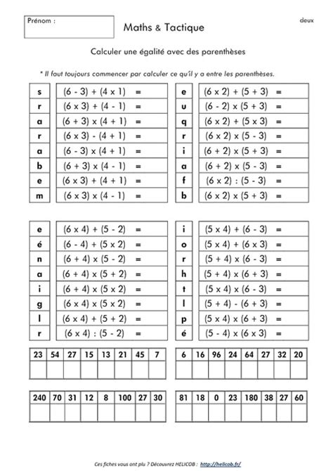 Calcul Mental Ludique Cm Cm Math Matiques Cycle Pass