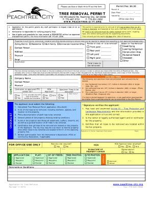 Fillable Online Peachtree City Tree Removal Permit Application Doc