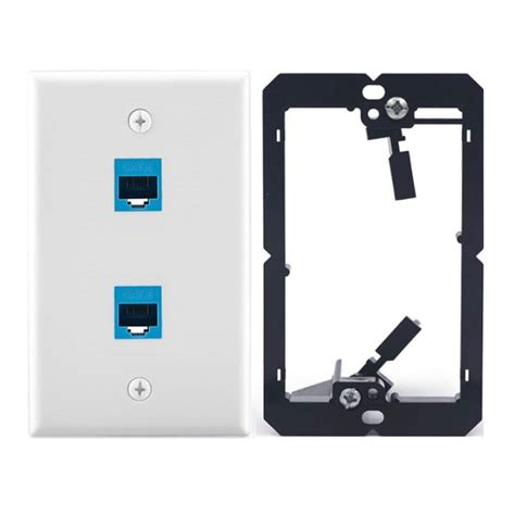 Ethernet Wall Plate With Low Voltage Mounting Bracket Single Gang 2