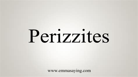 How To Say Perizzites - YouTube