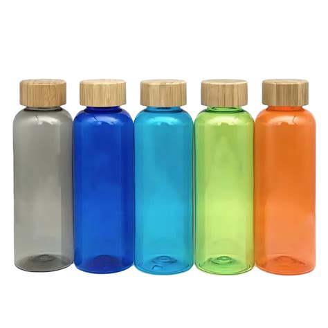 Customized Wholesale Ml Plastic Water Bottle Bamboo Lid For Drinking