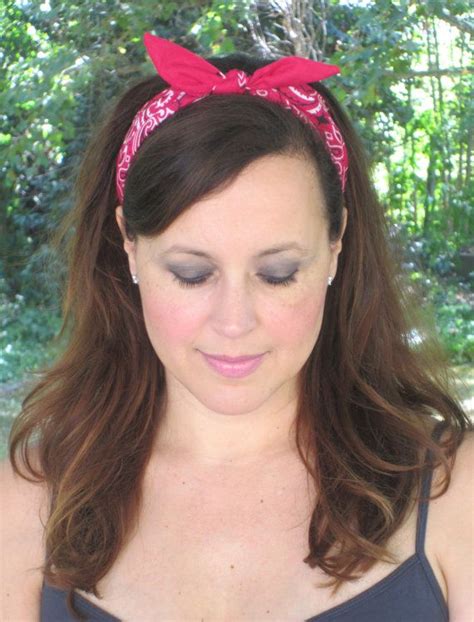 Pink Dolly Bow Pink Bandana Headband Hot Pink Headband Etsy Headband